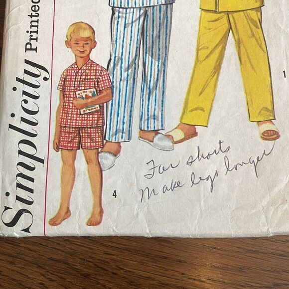 Vtg 60s Simplicity little boy’s pajamas sewing pattern - Picture 3 of 5